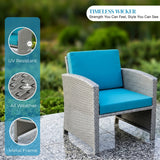 Outdoor 5 Piece Patio Wicker All Weather Sectional Furniture Set