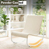 Outdoor Rope Patio Conversation Set with 2 Lounge Chairs & Round Center Table