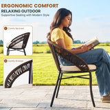 Outdoor Rope 3 Piece Patio Bistro Set (Dark Brown & Cream)