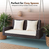 Dark Brown Rattan Wicker Two Seater Sofa Swing