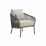Outdoor Rope 2-Piece Sofa Chairs (Grey & Off-White)