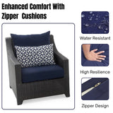 All Weather Outdoor Wicker Garden L-Shape Sectional Conversation Set