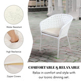 5-Piece Outdoor Patio Dining Set With Wicker Chairs & Glass-Top Table