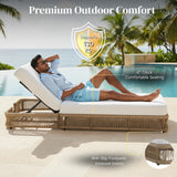 Outdoor All-Weather Rope Lounger Set of 2 (Beige & White)
