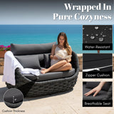 4 Piece Outdoor Rope Sofa Set (Black)