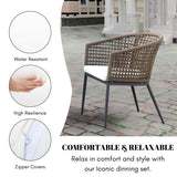 5-Piece Outdoor Patio Dining Set With Wooden Tabletop