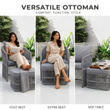 Outdoor 3 Piece Rope Patio Sofa Set (Grey)