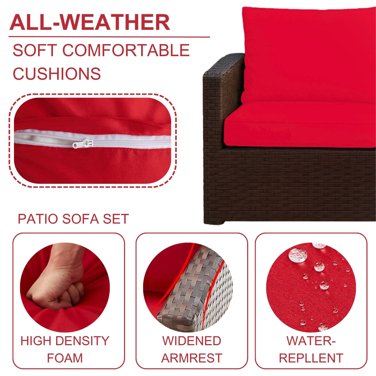 Outdoor 7-Seater Wicker Sectional Sofa Set
