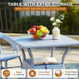 Outdoor Rattan Wicker 5-Piece Patio Furniture Set (Silver Grey)