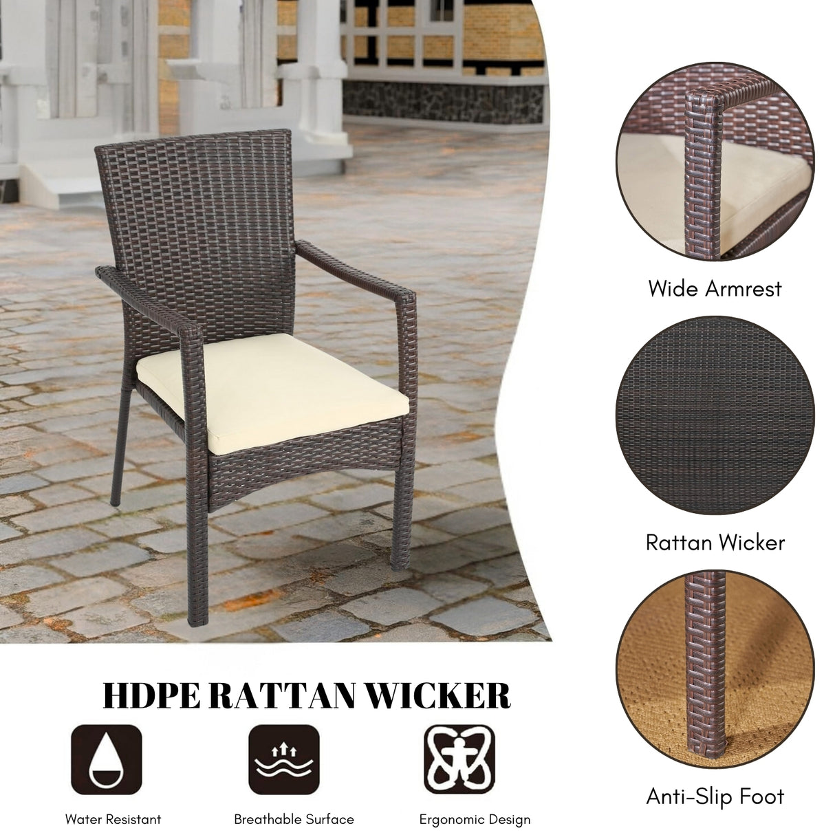 7-Piece Outdoor Rattan Wicker Dining Set