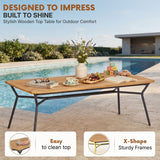 7-Piece Outdoor Patio Dining Set With Wooden Tabletop