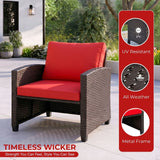 5 Piece Outdoor Patio Wicker Furniture Set
