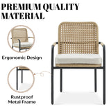 2-Piece Outdoor Rattan Wicker Patio Chairs