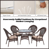Outdoor All-Weather Resistant Rattan Wicker 5-Piece Dining Set