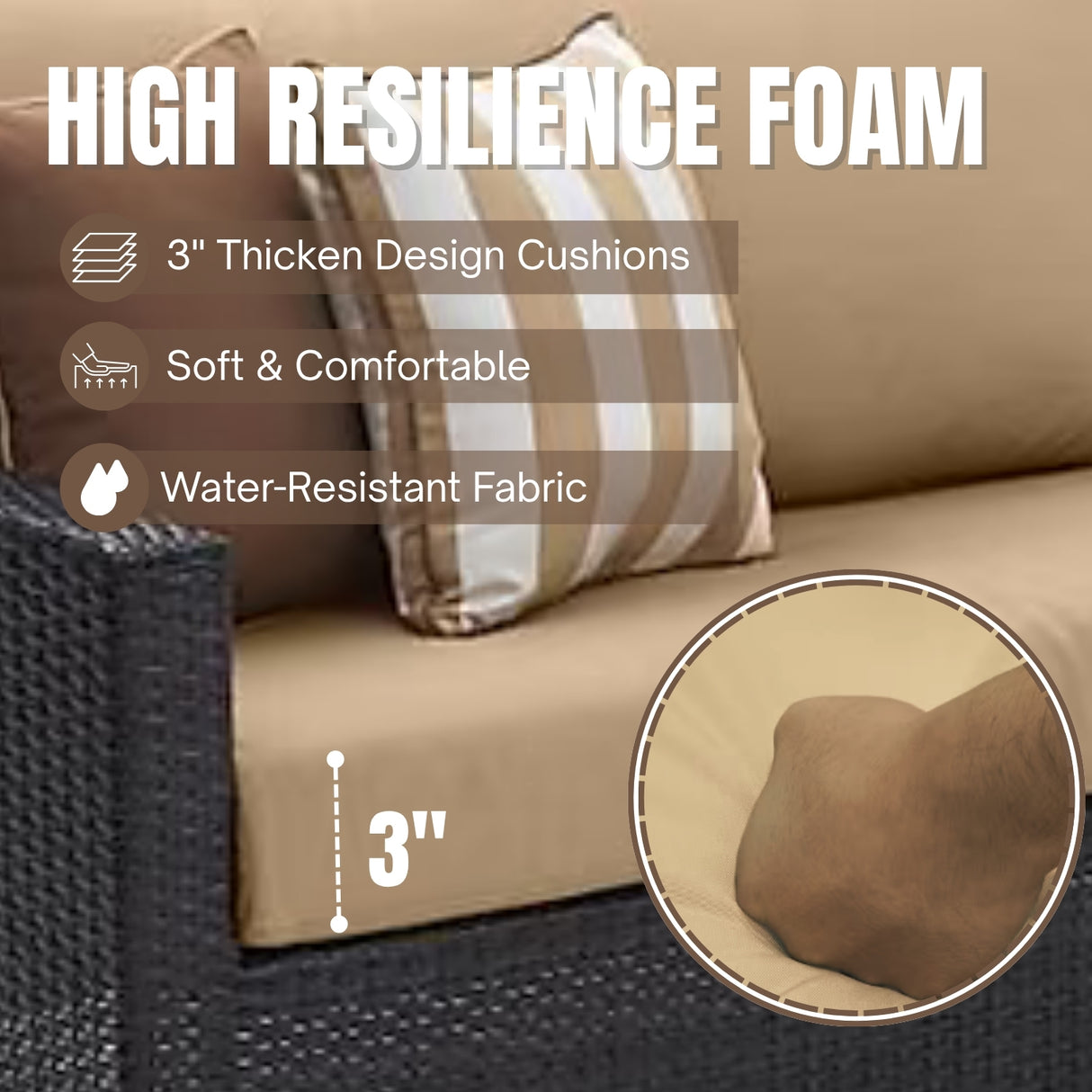 Outdoor All-Weather Rattan Wicker Three Seater Sofa
