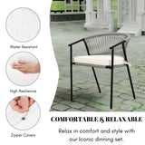 4-Piece Outdoor Rope Patio Dining Chairs