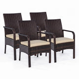4-Piece Outdoor Rattan Wicker Patio Dining Chairs