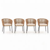 4-Piece Outdoor Rope Patio Dining Chairs