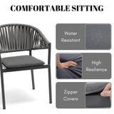 All Weather Resistant 5-Piece Outdoor Dining Set (Grey)