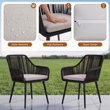 5-Piece Outdoor Rope Patio Dining Set