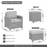 5 Pieces Patio Furniture Set
