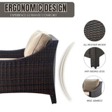 Outdoor Rattan Wicker 1-Piece Loveseat Sofa