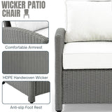 4 Pieces Patio Furniture Set, Outdoor Sectional Sofa