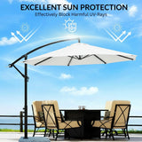 9 Ft Outdoor Offset Cantilever Patio Umbrella with Marble Base