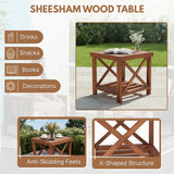 Outdoor Wicker 3-Piece Patio Furniture Set with Solid Wooden Frames (Dark Brown & White)