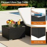 Outdoor Wicker Lounge Chair With Side Table