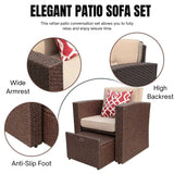 Outdoor Rattan Wicker Sectional 6-Seater Sofa Set