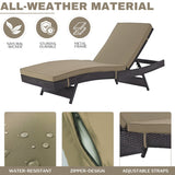 Outdoor Rattan Wicker Chaise Lounger For Poolside
