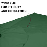 9ft Green Color Outdoor Patio Umbrella with Centre Pole