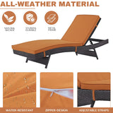Outdoor Rattan Wicker Chaise Lounger For Poolside