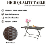 7-Piece Outdoor Rattan Wicker Dining Table Set