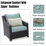 All Weather Outdoor Wicker Garden L-Shape Sectional Conversation Set
