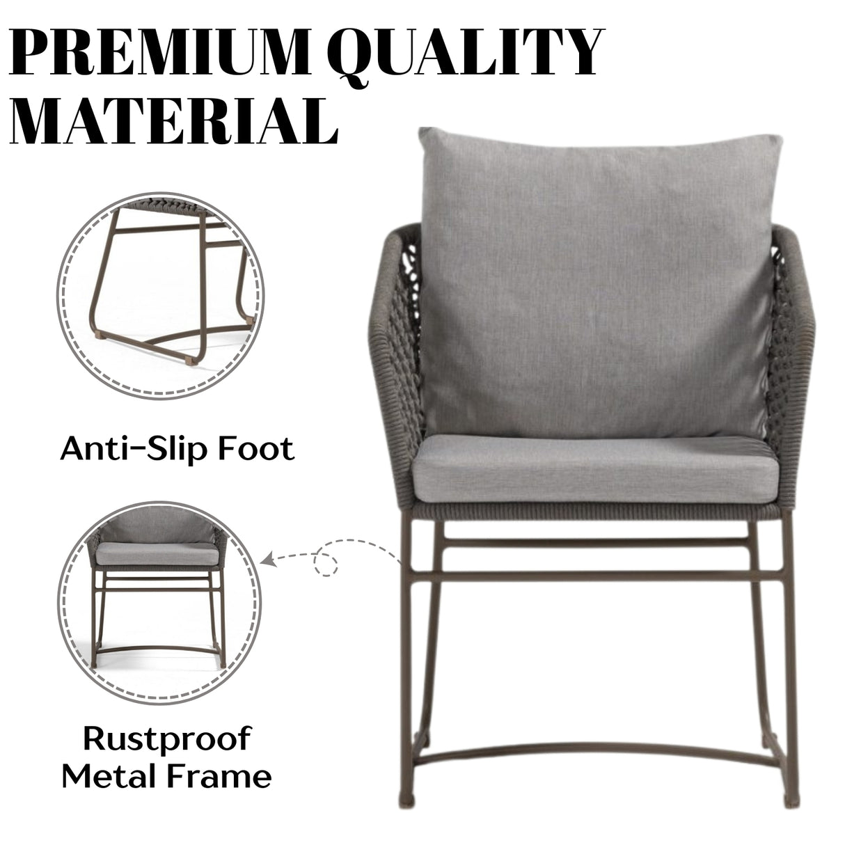 Outdoor Rope 2-Piece Patio Chairs