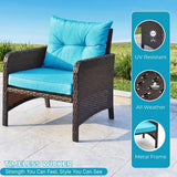 Outdoor 5 Piece Patio Wicker Furniture Set