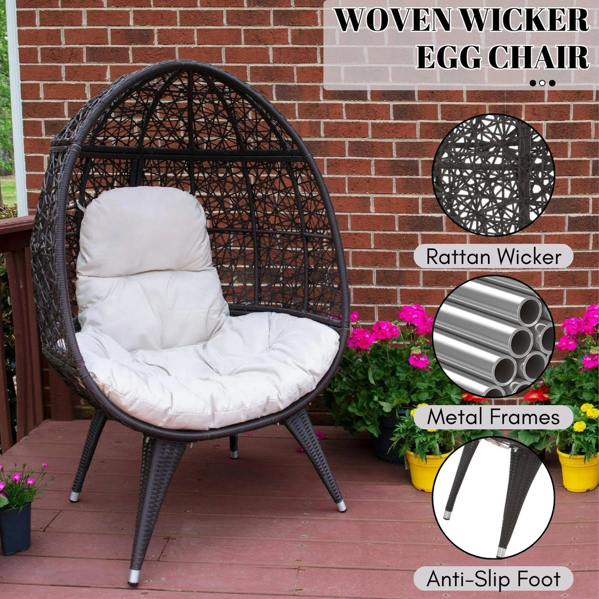 Outdoor All-Weather Wicker Egg Chair