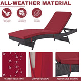 Outdoor Rattan Wicker Chaise Lounger For Poolside