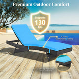 Outdoor Rattan Wicker Chaise Lounger For Poolside