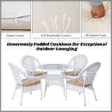 Outdoor All-Weather Resistant Rattan Wicker 5-Piece Dining Set