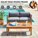 Outdoor Rope 2 Seater Sofa Set with Wooden Center Table