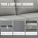 L-Shape Outdoor Wicker Sofa Set