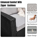 6-Piece All-Weather Wicker Patio Furniture Set (Black/Grey)