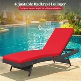 Outdoor Rattan Wicker Chaise Lounger For Poolside