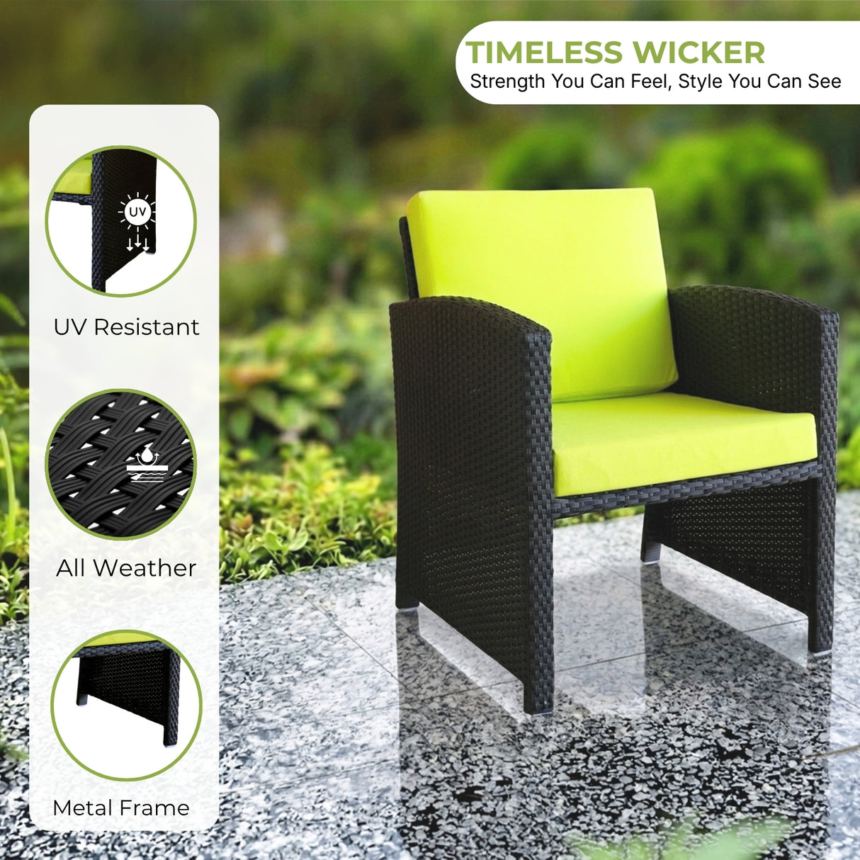 Outdoor 5 Piece Patio Wicker All Weather Sectional Furniture Set