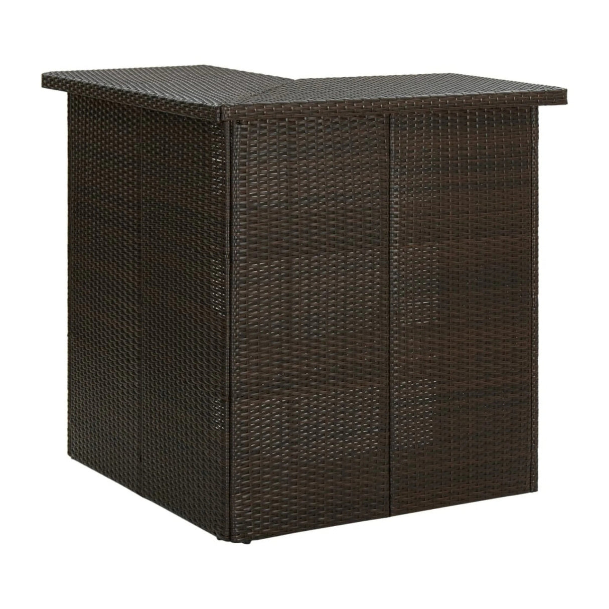 Outdoor Rattan Wicker Bar Table With Storage Selves