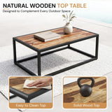 4 Piece Outdoor Rope Sofa Set with Wooden Top Table