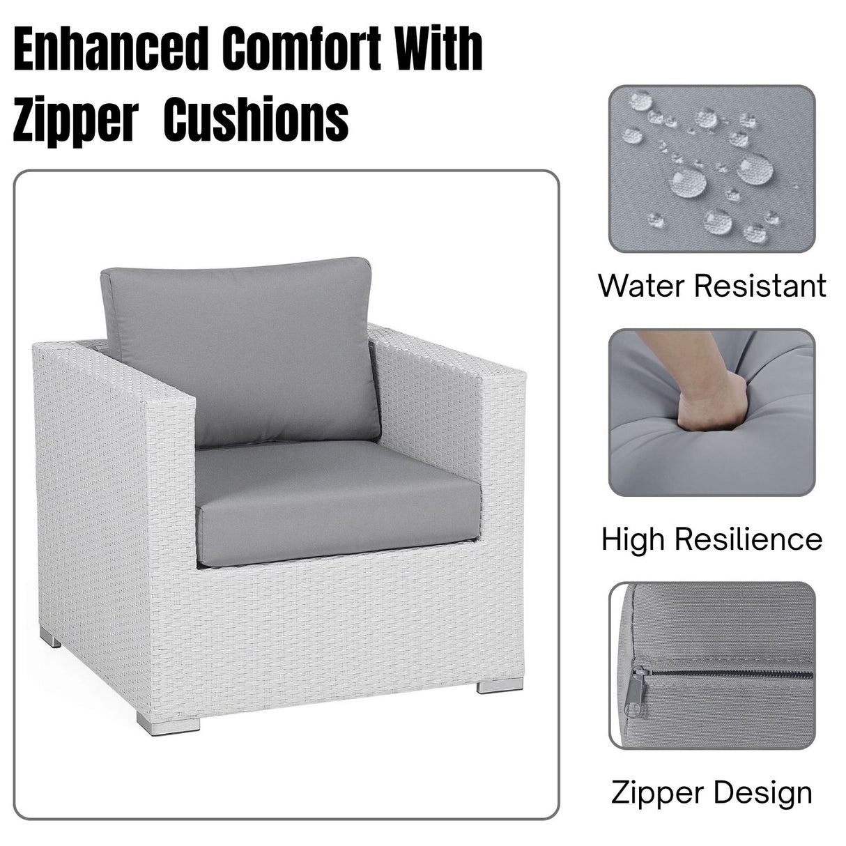 7-Piece L-Shaped Outdoor Sectional Sofa
